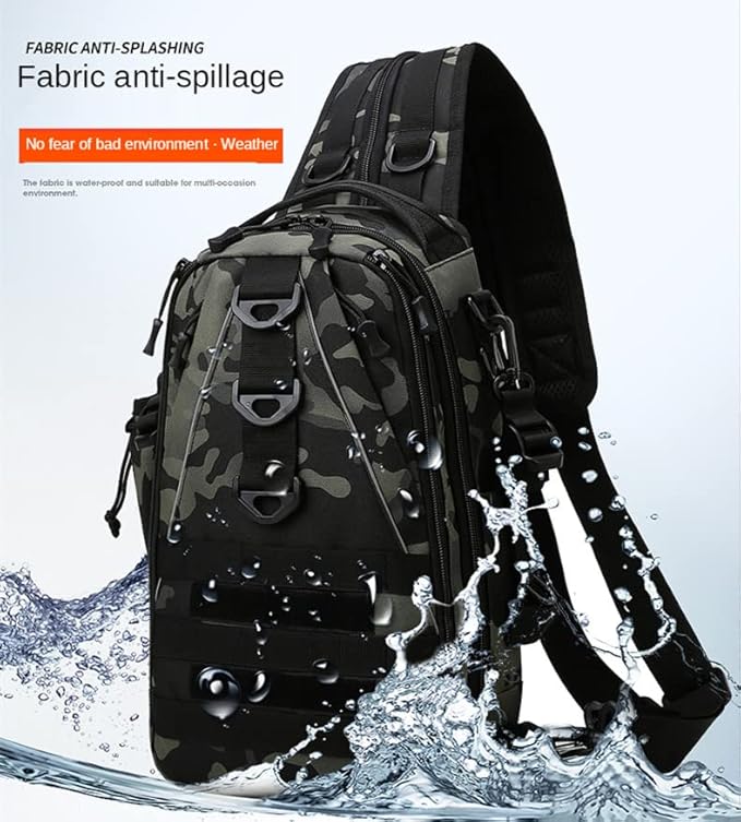 Jungle Leopard Rucksacks Tactical Backpacks Waist Chest Climbing Bag Sport Travel Short Trip Fishing Pack Outdoor(BCP)