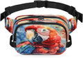 Watercolour Parrot Waterproof Fanny Pack for Women Men Adjustable Waist Bag with Double Zipper Pockets Lightweight Square Hip Pack for Running Travel Hiking Workout Cycling