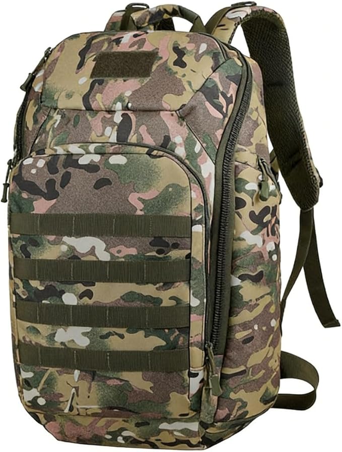 LINGYUE Tactical Backpack BagpackWaterpoof Resistant Outdoor Hiking Travel Daypack With 14 Laptop Compartment(Camouflage-C)
