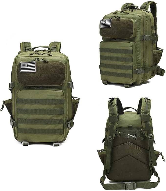 Tactical Backpack Military Backpacks 45L Army Backpacks Large Waterproof Bug out Bag for Fishing Hiking Hunting (Military Green)