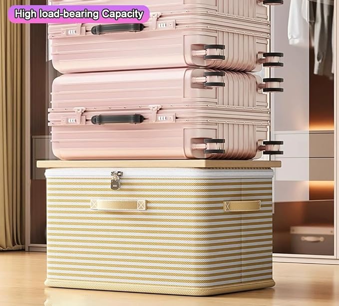 Foldable Storage Boxes Organizers for Clothes Stackable Fabric Storage Bins Bag with Zipperfor Comforter/Blanket/Clothes Washable(Gray26L)