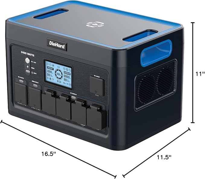 DieHard Portable Power Station 2400-Watt (4800-Watt Peak) 2048Wh with 400W Solar Panel - Quiet Solar Generator for Home Backup Weather Outdoor Recreation Jobsite and More