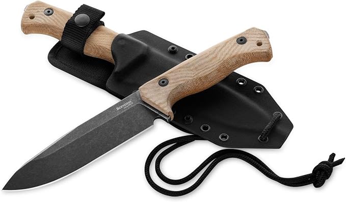 Lionsteel T6 CPM 3V Old Black Blade Natural Canvas Knife