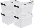4-Pack Plastic Storage Bins Boxes Containers with Lids 18 L Clear Latching Box with Handle