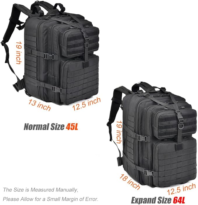 64L Large Tactical Backpack Military Backpack Tactical Bag Hiking Daypacks