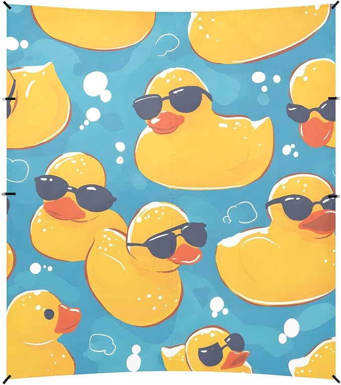ALAZA Duck and Sunglasses Beach Tent Sun Shelter Portable Canopy Sunshade for Outdoor Camping Picnics Backyard Fun 10x9 ft