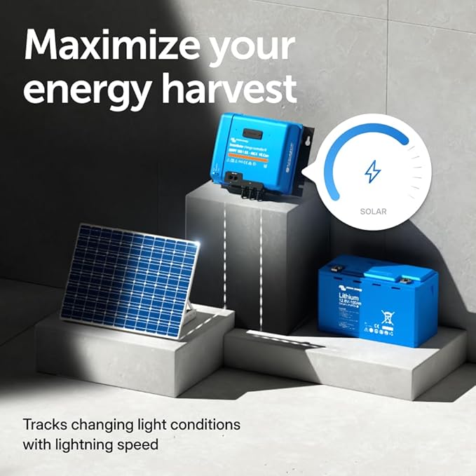 Victron Energy SmartSolar MPPT MC4 Compatible VE. Can Solar Charge Controller (Bluetooth) - Charge Controllers for Solar Panels - 150V 85 amp 12/24/36/48-Volt