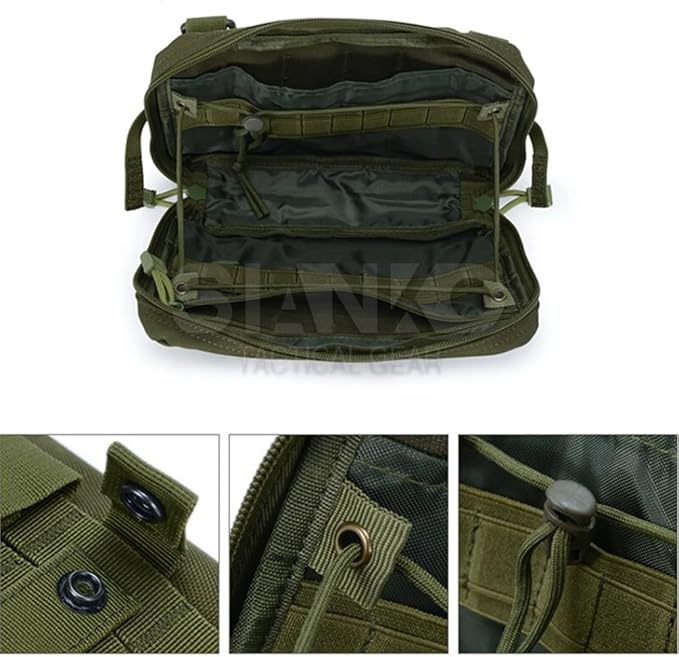 Outdoor Military Molle Tactical Medical First Aid PouchMultifunction EDC Tools Emergency Phone Holder Case Carrier Sundry Bag (Tan)