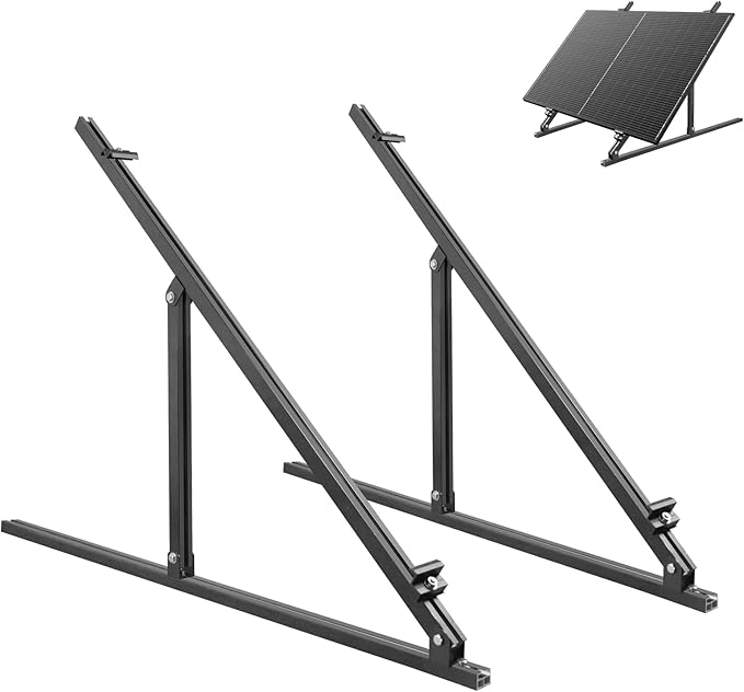 Dokio 50in Adjustable Solar Panel Mount Brackets with Foldable Tilt Legs on Any Flat Surface for RV Roof Boat Any Off-Grid Systems