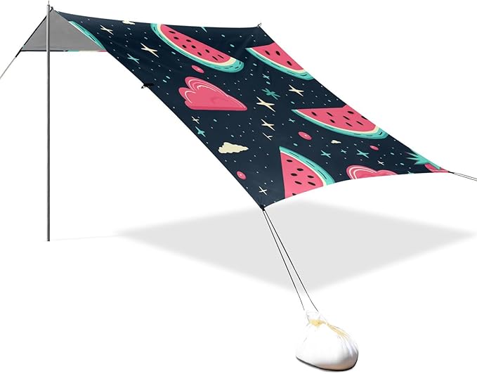 ALAZA Watermelon Cloud Beach Tent Sun Shelter Portable Canopy Sunshade for Outdoor Camping Picnics Backyard Fun 10x9 ft