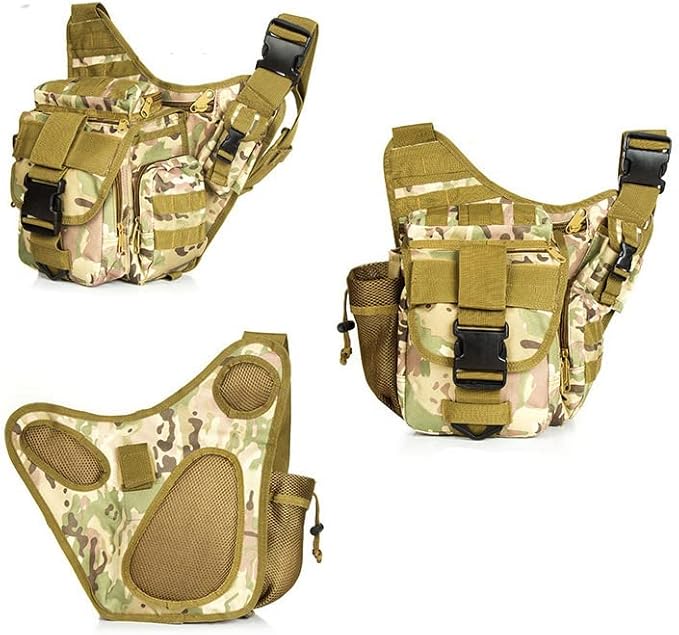Outdoor Sports Hiking Sling Bag Shoulder Gear Pack Chest Range Bag Molle Camouflage Tactical Versipack - Tan
