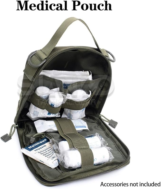 MOLLE First Aid Medical Pouch Tactical Vest Attachments Pack Military Outdoor Sport Tools Holder Case Carrier Sundry Bag Hydration
