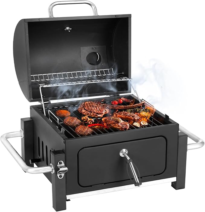 Kendane Portable Charcoal Grill with 314 Square Inch Cooking AreaCompact Tabletop Charcoal Grill with Warming RackSmall BBQ Grill with Charcoal Tray for Outdoor Camping Picnic