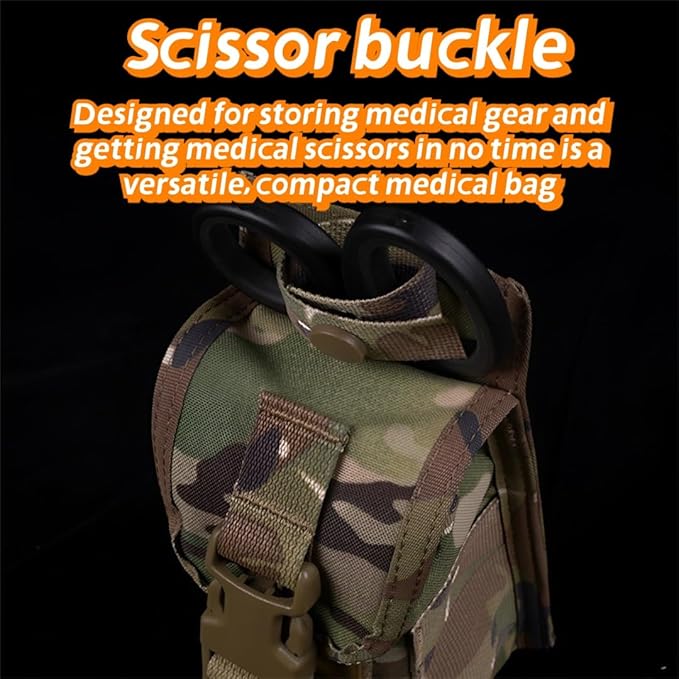Portable Wilderness Survival Gear Pack Compact First Aid Pouch With MOLLE Attachment Nylon Accessory Bag
