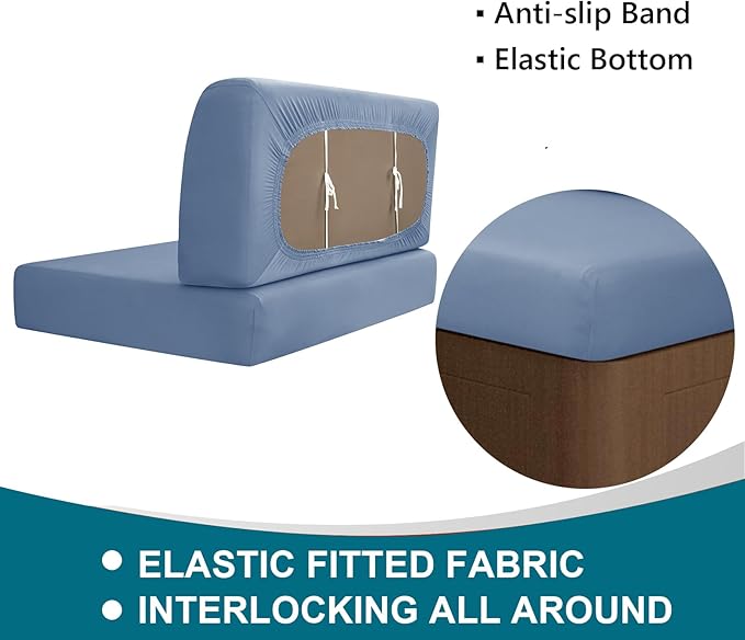 KRFOONN RV Dinette Cushion Covers Waterproof Camper Cushions Cover Replacement Couch Cushion Slipcovers Washable RV Bench Seat Covers for Travel Trailer Couch (2 Backrest Cover &amp 2 Bench Cover W0
