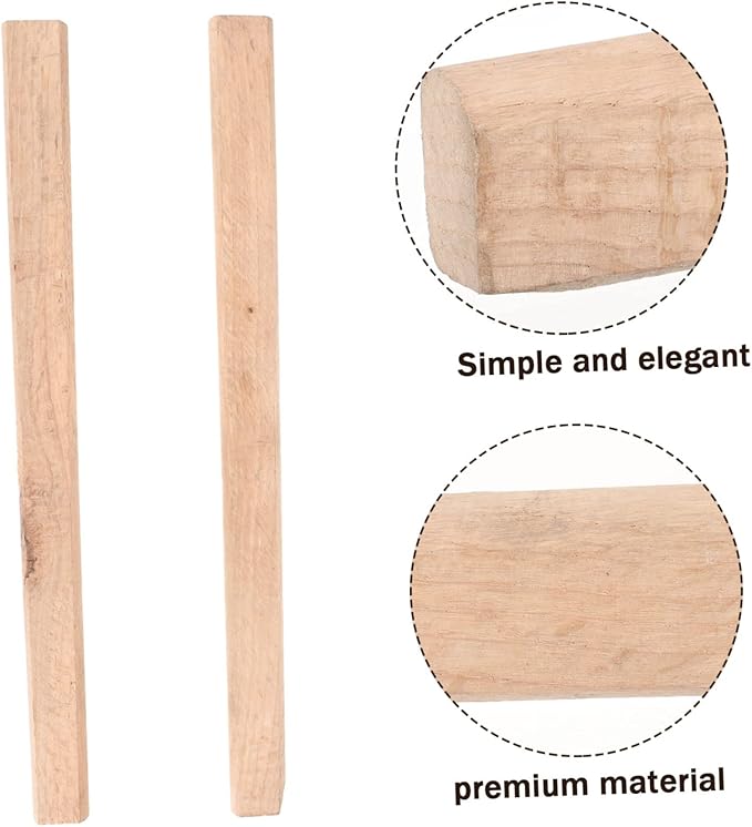 2pcs Wooden Hatchet Handle Replacement for Camping Axe Flat Handle Carving Axe Easy Installation
