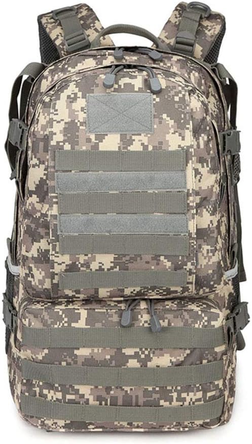 Outdoor Sports Pack Hiking Bag Tactical Rucksack Camo Knapsack Combat Camouflage Tactical Molle 40L Backpack - ACU
