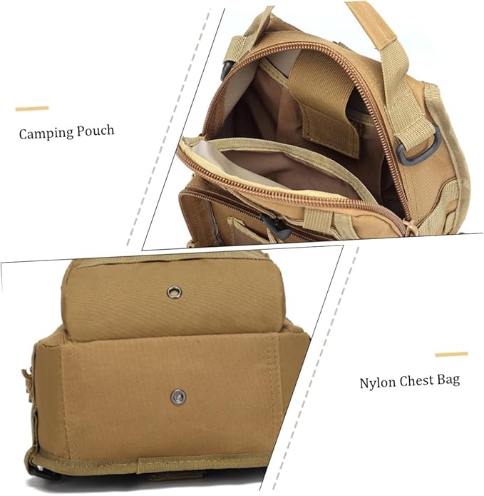 BESTYASH Professional Outdoor Chest Bag Compact and Lightweight Camping Pouch for Hiking Travel and Use Material Capacity for Phones Chargers and Mud Color