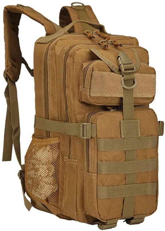 Outdoor Sports Pack Hiking Bag Tactical Rucksack Camo Knapsack Combat Camouflage Tactical Molle Backpack - Tan