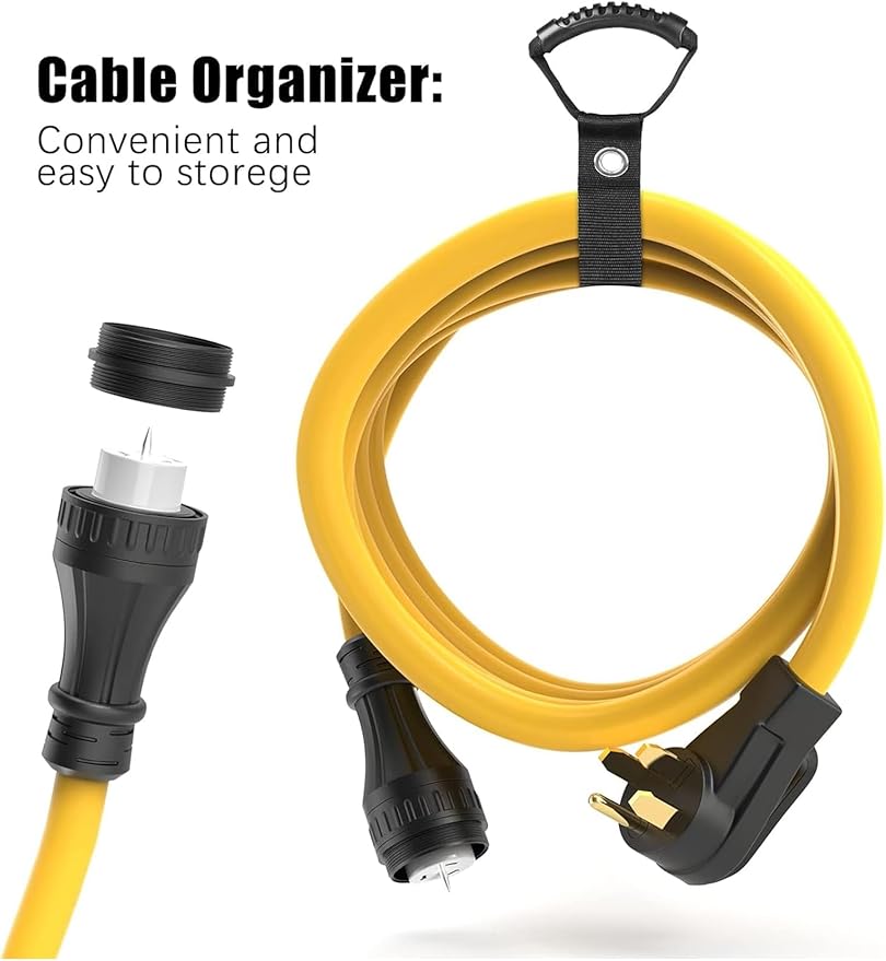 E-SDS 50 Amp Generator Cord and Power Inlet Box Waterproof Kit 125/250 Volt 50 Amp Inlet Box with 15FT NEMA14-50P/SS2-50R Extension Cord for RV Camper and Generator to House