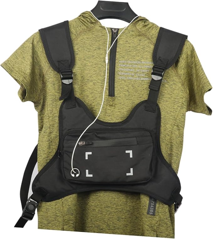 Men's Tactical Outdoor Backpack Waterproof Chest Rig Pack Mobile Phone Storage for Hiking and Cycling Random Pattern Design