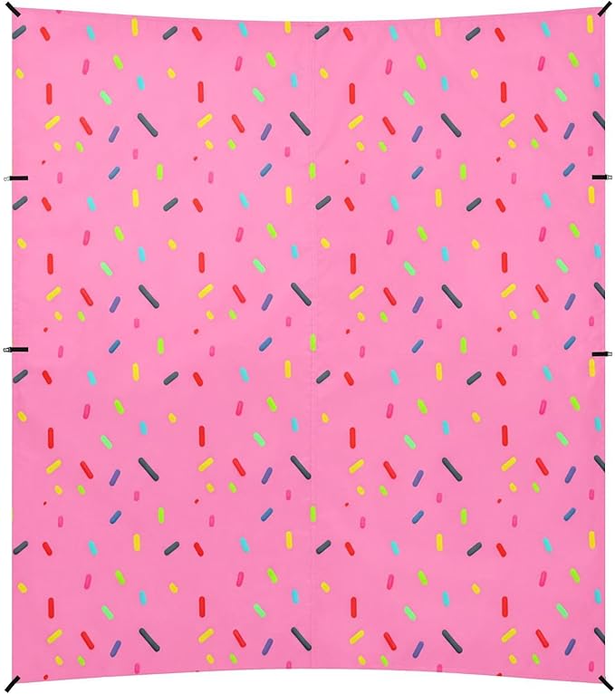 xigua Confetti Sprinkles Beach Tent Sun Shelter with Carrying Bag - Silver Coated Oxford Fabric Beach Canopy for Beach Camping Fishing - Includes Windproof Ropes Sandbags &amp Stakes