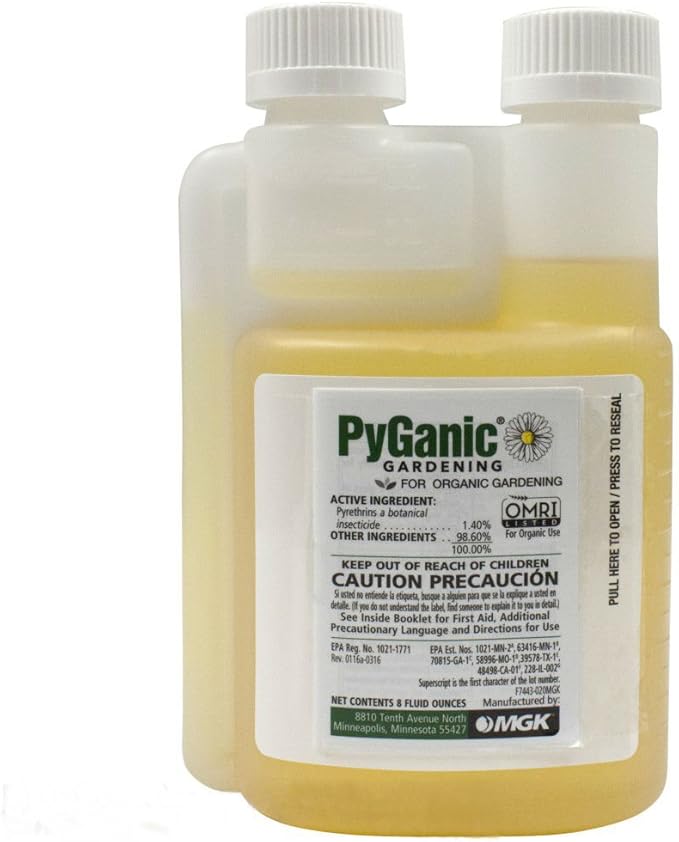 PyGanic Gardening 8oz Botanical Insecticide + Harris Diatomaceous Earth Food Grade (4lb)