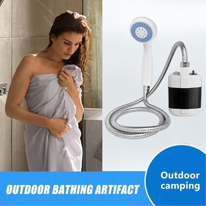 Portable Camping Shower with Adjustable Flow – for Easy &amp Convenient Outdoor Cleaning Rechargeable Outdoor Shower Pump Waterproof Cleaning Head Sprayer for Travel Car Washing &amp Pet