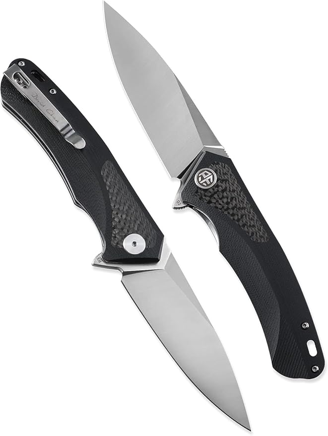 Petrified fish PF838 3.74 D2 steel folding knife outdoor tactical pocket knives G10 handle camping hunting Cutter EDC tool (Green satin)