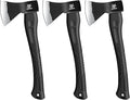 Throwing Axe - 3 Pack 15-inch Camping Hatchet Carbon Steel Splitting Axe Fiberglass Handle with Anti-Slip &amp Shock Reduction Grip for Axe Throwing Kindling Chopping and Wood Splitting