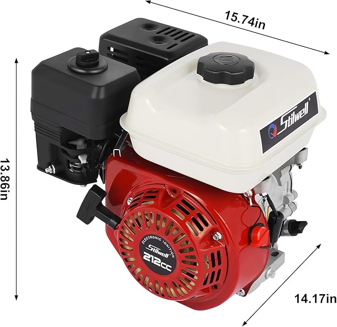 200CC 6.5Hp 4 Stroke Gas Engine Pull Start Petrol Engine Replaces Compatible for Honda Gx160 Air Cooled Single Cylinder General Gas Engine for Pumping Cleaning Spraying Machines