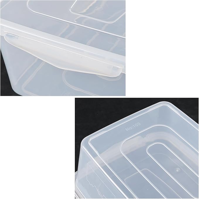 4 Packs 6.5 Quart Clear Storage Bin Plastic Latching Storage Bin Box with Lid