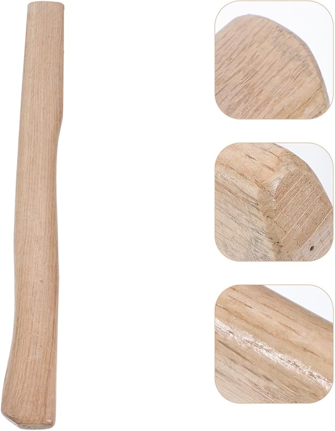 HEALLILY Wooden Hatchet Handle Replacement Kit with 50cm Oak Wood Handle and 5 Metal Wedges for Gardening and Woodworking Tools