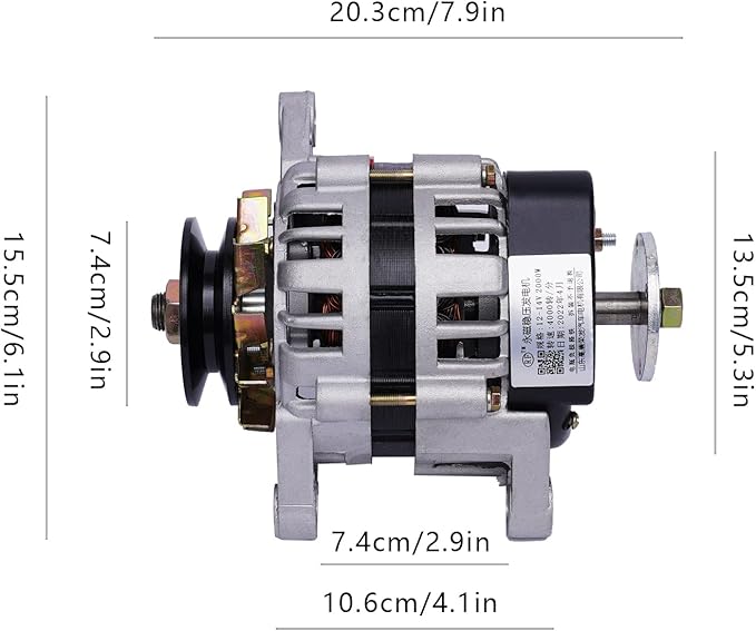 2000W PMA Permanent Magnet Generator DC Brushless Low Rpm Alternator Double Wheel Generator Agriculture (12V/ Double Wheel)