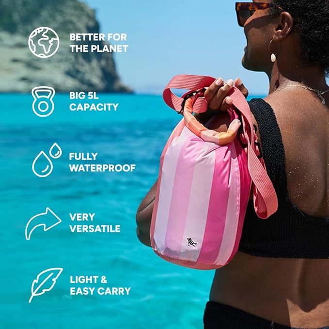 Dock &amp Bay Small Waterproof Dry Bag - 5L IP66 Waterproof Bag Lightweight - Miami Sorbet
