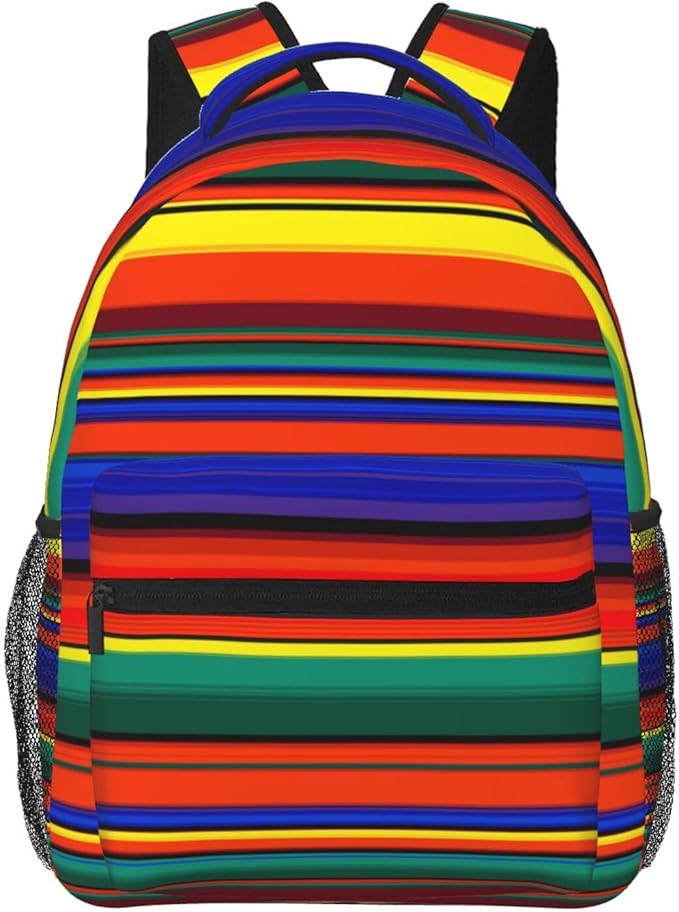 Mexican Serape Backpack Multipurpose Shoulder Bag Capacity Gym Outdoor Hiking Travel Camping Gym Daypack 16in