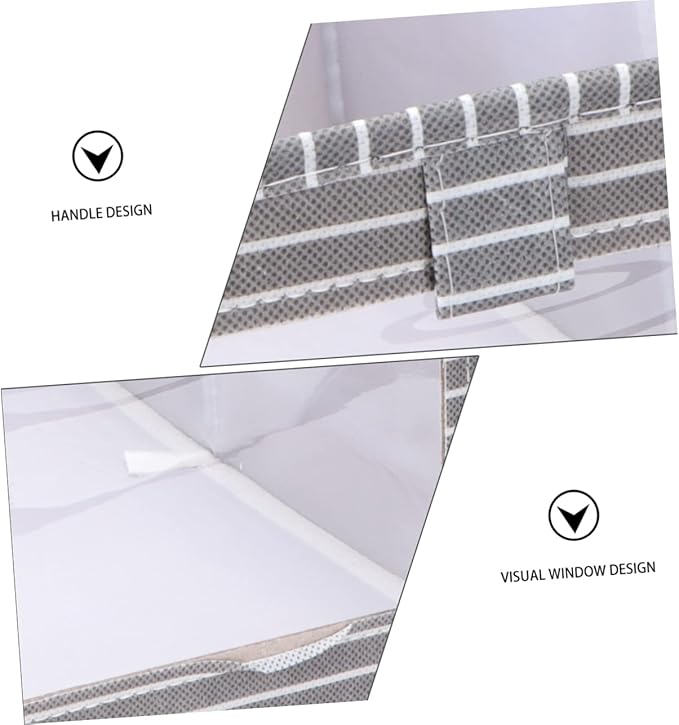 2pcs Foldable Cloth Storage Bins for Wardrobe Organization Grey Clothes Toys Quilts and More