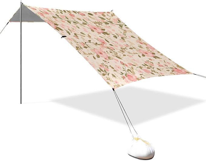 Rose Gold Foil Leopard Print Their Forms Blending Seamlessly Into 1 Another Beach Tent UPF50 Easy Setup Large Sun Shelter with Sandbags &amp Sand Shovel for Camping Trips Fishing Backyard Fun