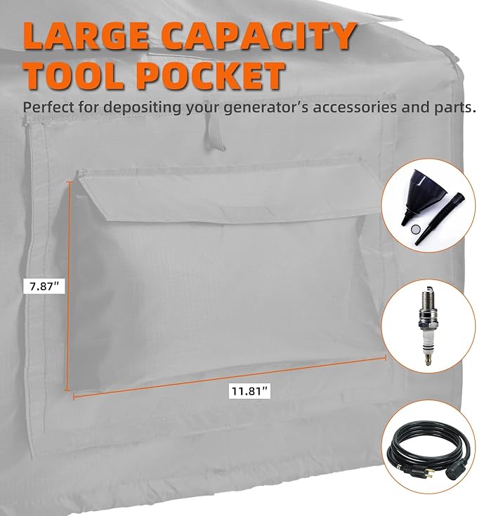 Joramoy Generator Cover While RunningOpened Double-layer 600D Portable Generator Tent for Outside Honda EU2000i EU2200ICWaterproofHeavy Duty