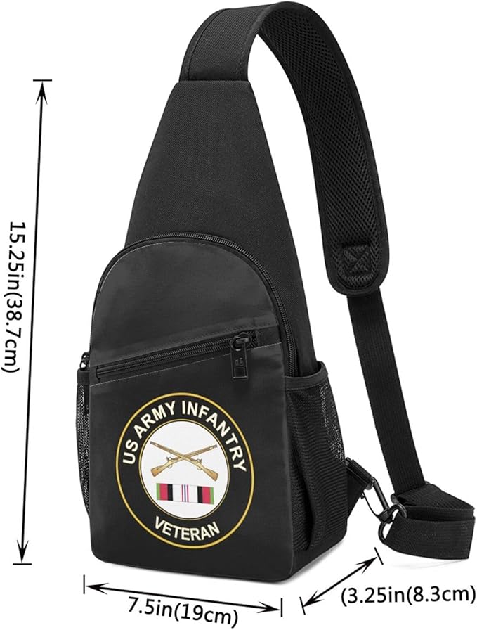 US Army Infantry Afghanistan Veteran Chest Pack Leisure Shoulder Crossbody Chest Bag