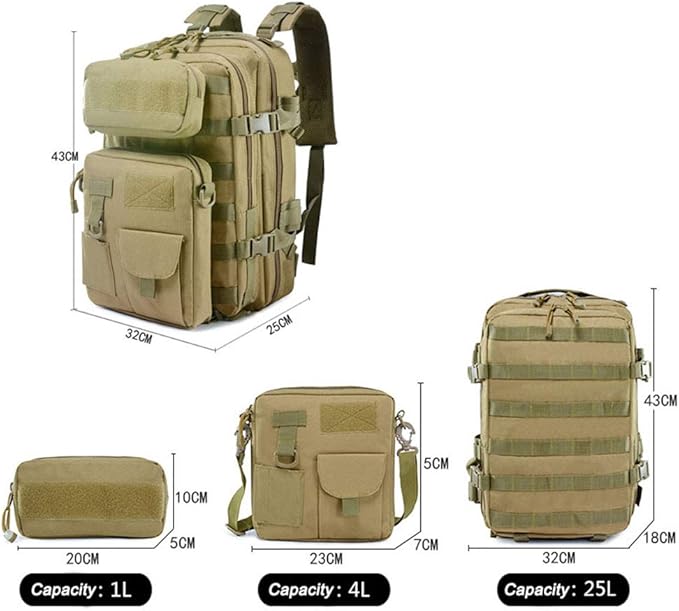 Outdoor Sports Pack Hiking Bag Tactical Rucksack Camo Knapsack Combat Camouflage Tactical 30L Backpack - A-TACS FG