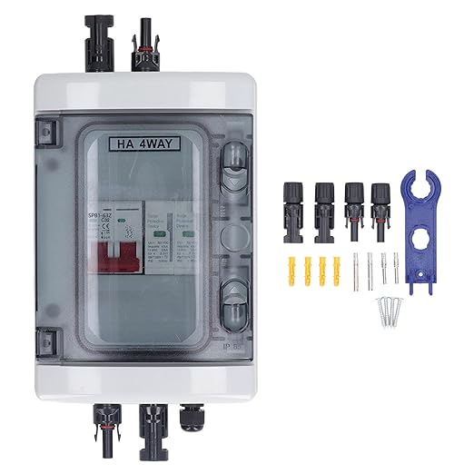 PV Combiner Box Solar Photovoltaic Combiner Box Outdoor Breaker Box with DC500V 32A for Solar Panels System