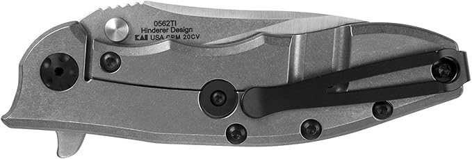 Zero Tolerance Hinderer Pocketknife 3.5-Inch CPM 20CV Steel Blade KVT Ball-Bearing Opening System Flipper Reversible Deep Carry Clip Titanium Handle Made in USA (0562TI)