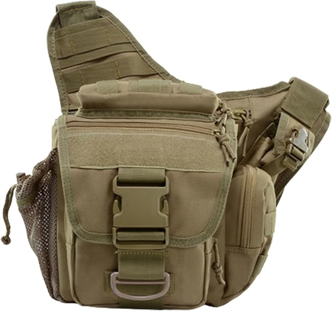 Kervaky Men's Tactical Backpack Women's Tactical Backpack Shoulder Bag Waist Bag Outdoor Backpack-beige