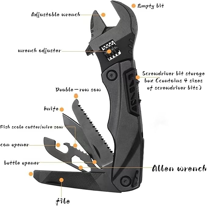 Multi-functional wrench for outdoor camping(Red)