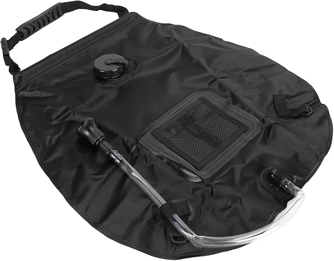 SUNGOOYUE Solar Shower Bag with Back Thermometer Portable Camping Shower Bag 20L Water Storage for Tanning Use PVC Material