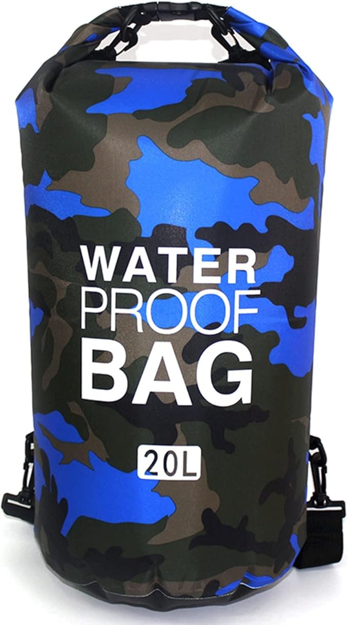 Waterproof Bag Set Floating Waterproof Drying Bag 20L Portable Lightweight Roll-top Drying Bag for Camping/Swimming (Color : Blue)