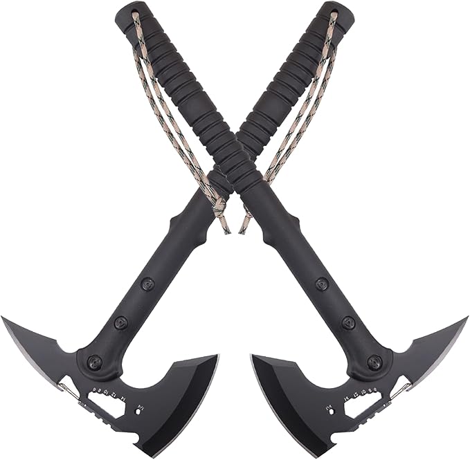 Camping Axes 2 Pack Hatchet with Sheath Clip Bottle Opener Wrench Outdoor Tomahawk for Splitting Wood Hunting Hiking AXE04x2