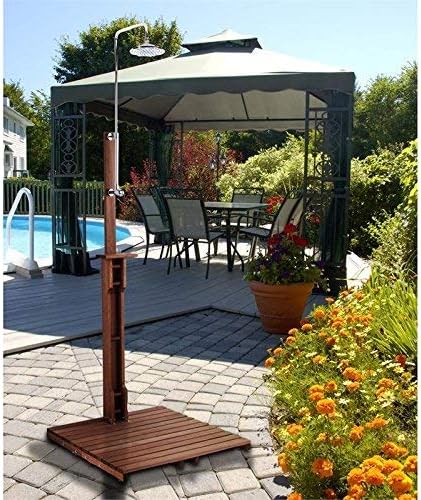 SEI Furniture Rain-Style Outdoor Shower Oiled Eucalyptus - Natural