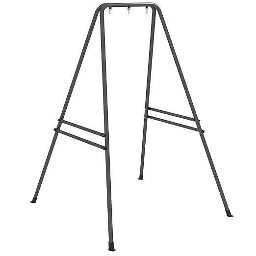 A-Shaped Hammock Chair Stand Heavy Duty Swing Stand for Indoor and Outdoor Use 330 lbs Capacity Black